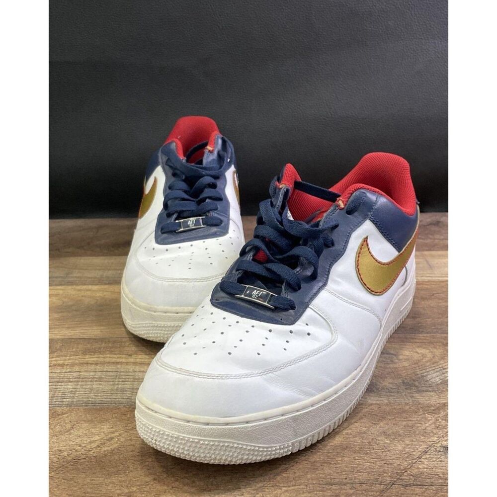 Rare Nike Air Force 1 Low '07 Charles Barkley USA White Red Navy COA Size 13